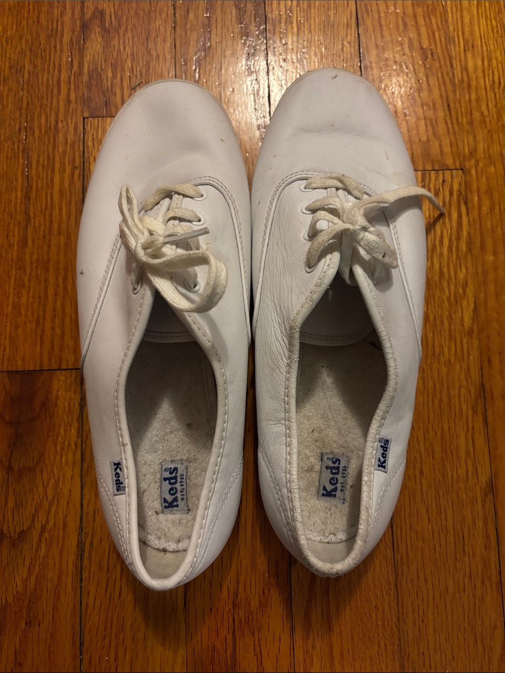 Keds White Leather Low-Top Lace Sneakers